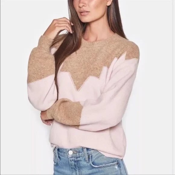 Joie Sweaters - Joie - Zinca Color Black Wool + Cashmere Pullover Sweater, color Pink, S